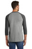 New Era ® Sueded Cotton Blend 3/4-Sleeve Baseball Raglan Tee. NEA121 Black Heather/ Shadow Grey Heather Back