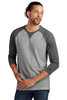 New Era ® Sueded Cotton Blend 3/4-Sleeve Baseball Raglan Tee. NEA121 Black Heather/ Shadow Grey Heather XS