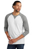 New Era ® Sueded Cotton Blend 3/4-Sleeve Baseball Raglan Tee. NEA121 Shadow Grey Heather/ White XS