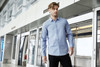 OGIO ® Commuter Woven Shirt. OG1002 Metal Blue Heather  Lifestyle