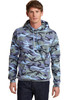 Port & Company® Core Fleece Camo Pullover Hooded Sweatshirt. PC78HC Woodland Blue Camo