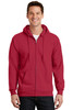 Port & Company® -  Essential Fleece Full-Zip Hooded Sweatshirt.  PC90ZH Red