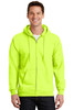 Port & Company® -  Essential Fleece Full-Zip Hooded Sweatshirt.  PC90ZH Safety Green