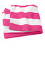 Port Authority® Cabana Stripe Beach Towel. PT43 Tropical Pink