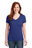 Hanes® Ladies Nano-T® Cotton V-Neck T-Shirt. S04V Deep Royal