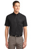 Port Authority® Short Sleeve Easy Care Shirt.  S508 Black/ Light Stone