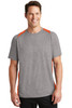 Sport-Tek® Heather Colorblock Contender™ Tee. ST361 Vintage Heather/ Deep Orange