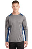 Sport-Tek? Long Sleeve Heather Colorblock Contender? Tee. ST361LS Vintage Heather/ Royal
