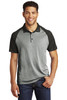 Sport-Tek ® PosiCharge ® RacerMesh ® Raglan Heather Block Polo. ST641 Grey Heather/ Black