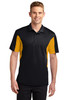 Sport-Tek® Side Blocked Micropique Sport-Wick® Polo. ST655 Black/ Gold