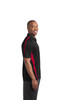 Sport-Tek® PosiCharge® Micro-Mesh Colorblock Polo. ST685 Black/ Red Back Side