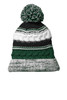 Sport-Tek® Pom Pom Team Beanie. STC21 Forest Green/ Black/ White