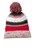 Sport-Tek® Pom Pom Team Beanie. STC21 True Red/ Black/ White