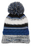 Sport-Tek® Pom Pom Team Beanie. STC21 True Royal/ Black/ White