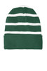 Sport-Tek® Striped Beanie with Solid Band. STC31 Forest Green/ White