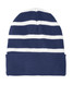 Sport-Tek® Striped Beanie with Solid Band. STC31 True Navy/ White