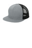 Sport-Tek® YP Classics ® 5-Panel Classic Trucker Mesh Back Cap. STC38 Heather Grey/ Black