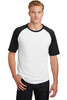 Sport-Tek® Short Sleeve Colorblock Raglan Jersey. T201 White/ Black