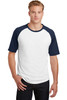 Sport-Tek® Short Sleeve Colorblock Raglan Jersey. T201 White/ Navy