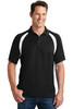 Sport-Tek® Dry Zone® Colorblock Raglan Polo. T476 Black/ White