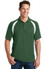 Sport-Tek® Dry Zone® Colorblock Raglan Polo. T476 Forest Green/ White