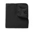 Port Authority® Fleece & Poly Travel Blanket. TB850 Black/ Black