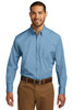 Port Authority® Long Sleeve Carefree Poplin Shirt. W100 Carolina Blue