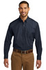 Port Authority® Long Sleeve Carefree Poplin Shirt. W100 River Blue Navy