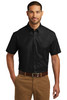 Port Authority® Short Sleeve Carefree Poplin Shirt. W101 Deep Black