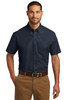 Port Authority® Short Sleeve Carefree Poplin Shirt. W101 River Blue Navy