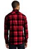 Port Authority® Plaid Flannel Shirt. W668 Engine Red/ Black Back
