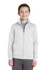 Sport-Tek® Youth Sport-Wick® Fleece Full-Zip Jacket.  YST241 White