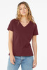 BELLA+CANVAS ® Women's Relaxed Jersey Short Sleeve V-Neck Tee. BC6405 Maroon