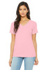 BELLA+CANVAS ® Women's Relaxed Jersey Short Sleeve V-Neck Tee. BC6405 Pink