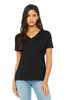 BELLA+CANVAS ® Women's Relaxed Jersey Short Sleeve V-Neck Tee. BC6405 Black