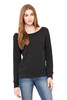 BELLA+CANVAS ® Women's Sponge Fleece Wide-Neck Sweatshirt. BC7501 Charcoal-Black Triblend