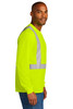 CornerStone ® ANSI 107 Class 2 Mesh Long Sleeve Tee. CS201 Safety Yellow Side