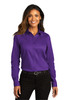 Port Authority® Ladies Long Sleeve SuperPro™React™Twill Shirt. LW808 Purple