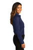 Port Authority® Ladies Long Sleeve SuperPro™React™Twill Shirt. LW808 True Navy  Side