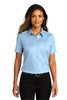 Port Authority® Ladies Short Sleeve SuperPro™React™Twill Shirt. LW809 Cloud Blue