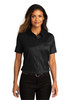 Port Authority® Ladies Short Sleeve SuperPro™React™Twill Shirt. LW809 Deep Black