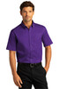 Port Authority® Short Sleeve SuperPro™ React™ Twill Shirt. W809 Purple