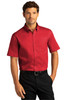 Port Authority® Short Sleeve SuperPro™ React™ Twill Shirt. W809 Rich Red