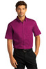 Port Authority® Short Sleeve SuperPro™ React™ Twill Shirt. W809 Wild Berry
