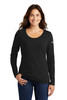 Nike Ladies Core Cotton Long Sleeve Scoop Neck Tee. NKBQ5235 Black