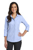 Red House®  Ladies 3/4-Sleeve Nailhead Non-Iron Shirt. RH690 Blue Pearl