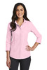 Red House®  Ladies 3/4-Sleeve Nailhead Non-Iron Shirt. RH690 Pink