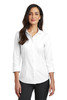 Red House®  Ladies 3/4-Sleeve Nailhead Non-Iron Shirt. RH690 White