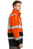 CornerStone® - ANSI 107 Class 3 Waterproof Parka. CSJ24 Safety Orange/ Black Side