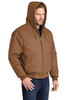 CornerStone® Tall Duck Cloth Hooded Work Jacket. TLJ763H Duck Brown Hood